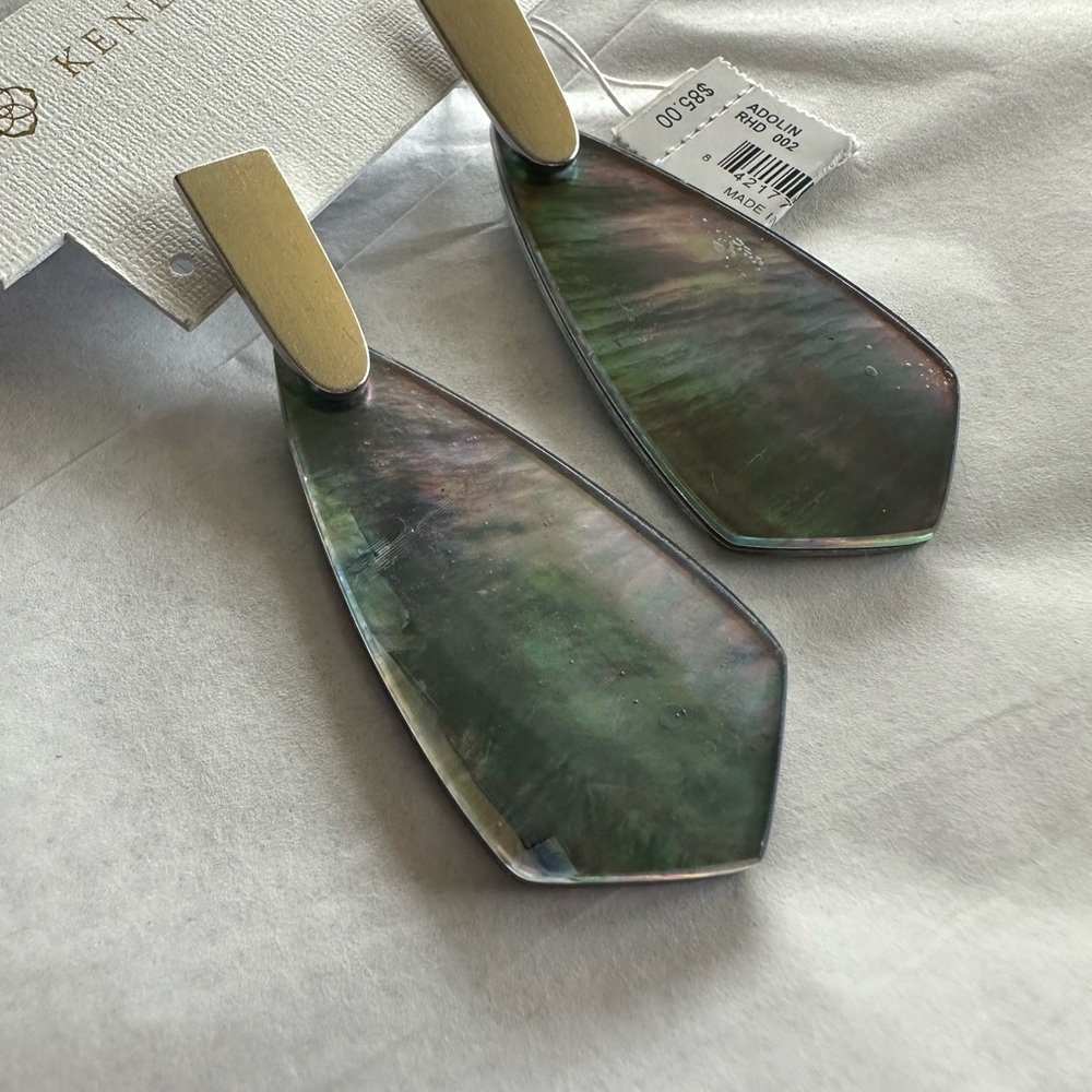 Kendra Scott Adolin Black Mother of Pearl Earrings
